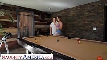 Naughty america kenzie madison plays strip pool with friend039s brother