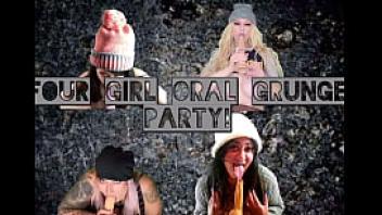 Four girl oral grunge party