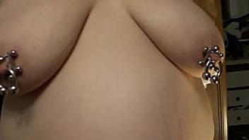 Double pierced wife h extreme nipple jewelry 2
