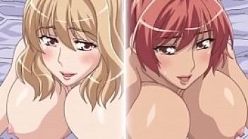 Delicate anime gives titjob with cumshot
