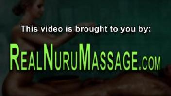 Nuru massaging milf gets spermed