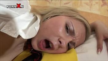 Blonde wench gets muff pumped and ass fucked