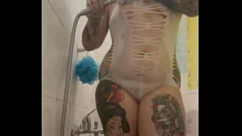 A full time real shower tattoo girl alina