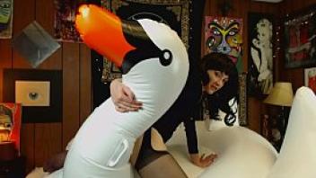 Adalynnx inflatable swan fun 1