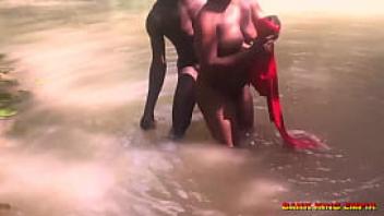 College girl hardcore sex in the river during excursion big bumper doggy