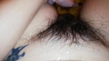 Super hairy bush hairy pussy fetish video underwater close up