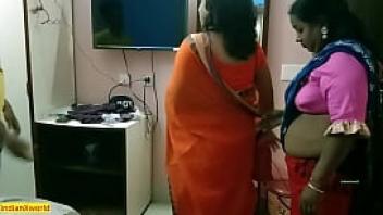 Desi cheating husband caught by wife family sex with bangla audio