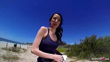 Skinny teen tania pickup for first assfuck at public beach by old guy