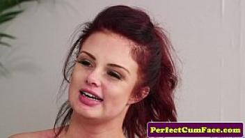 British redhead spunked on face