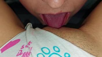 The girl thought that no one sees her and caressed herself eating her pussy squirt orgasm 69