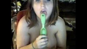 Caught with brush on webcam