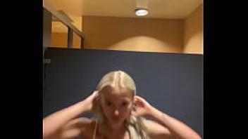 Girl cums grom restaurant 039 s bathroom almost got caught