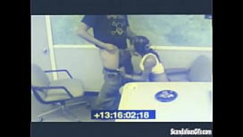 Black babe blowjob a dick while waiting caught on cctv