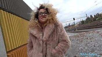 Public agent spanish shaven pussy fucked outdoors in public