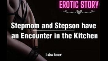 Stepmom and stepson have an encounter in the kitchen
