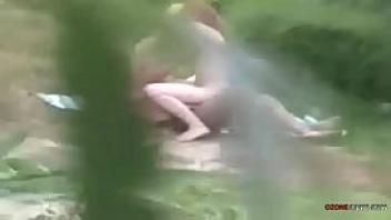 Caught having a threesome outdoors