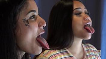 Incredible tongue fetish