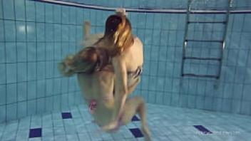 Hottest babes strip while swimming