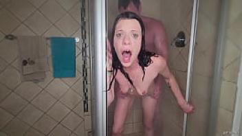 My slut pussy getting fucked in a hot steamy shower and wetting my long hair
