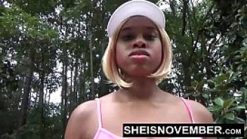 I get a deep booty wedgie after giving a public kneeling blowjob on the tennis court busty blonde black slut sheisnovember closeup fetish upskirt while walking down the street flashing her gigantic brown areolas and big boobs on msnovember