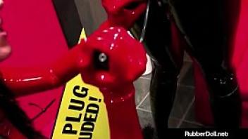 Femdom queen rubberdoll fucked by boxed doll nicci tristan