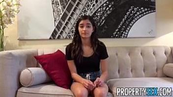 Propertysex hot teen tenant four months behind on rent fucks her landlord
