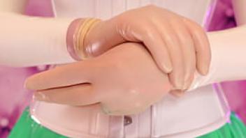 3 layers of medical gloves asmr video arya grander