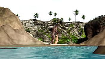 Hot sex on the beach big black man bangs a horny ebony on the savage island