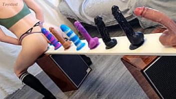 Choosing the best of the best doing a new challenge different dildos test with bright orgasm at the end of course