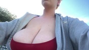 Morning bike ride with my big bouncy boobs