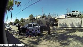 Screw the cops white female cop fucked by three bbc