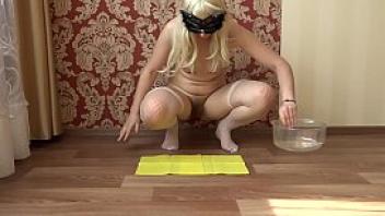 Golden shower and close ups of hairy pussy and big butt verbal domination by mistress