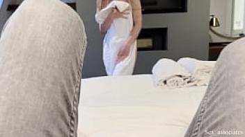 Step mom caught me spying on her in the shower in a shared hotel room