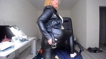 Hot amateur in leather