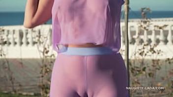 My new transparent workout outfit check out my cameltoe