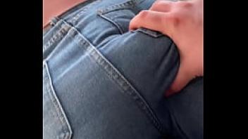 Big soft ass being groped in jeans