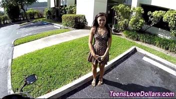 Ebony teen spunked cash sexformoney fuckforcash