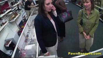 Cheeky shop owner bangs customers pussy sex for money and fuck for cash