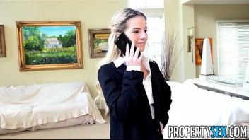Propertysex hot petite real estate agent fucks co worker to get house listing natural tits and missionary