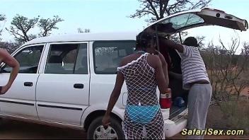 Wild african safari sex orgy deepthroat and threesome