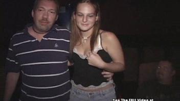 Cute redhead teen nikki covered in cum in the porno theater public group