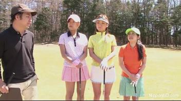 Asian teen girls plays golf nude