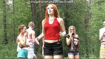 Filthy college sluts turn an outdoor party into wild fuck fest scene 2 masturbation brunette